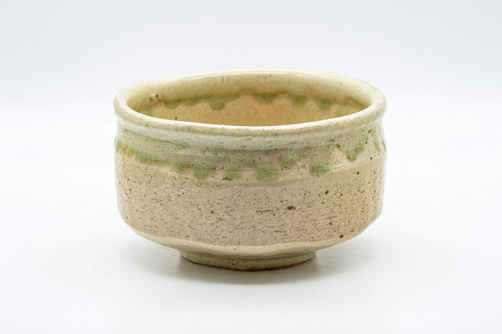 Japanese Matcha Bowl Set - Drip Glazed Chadamari Hantsutsu-gata Chawan with Bamboo Chasen Whisk and Chashaku Scoop- 450ml