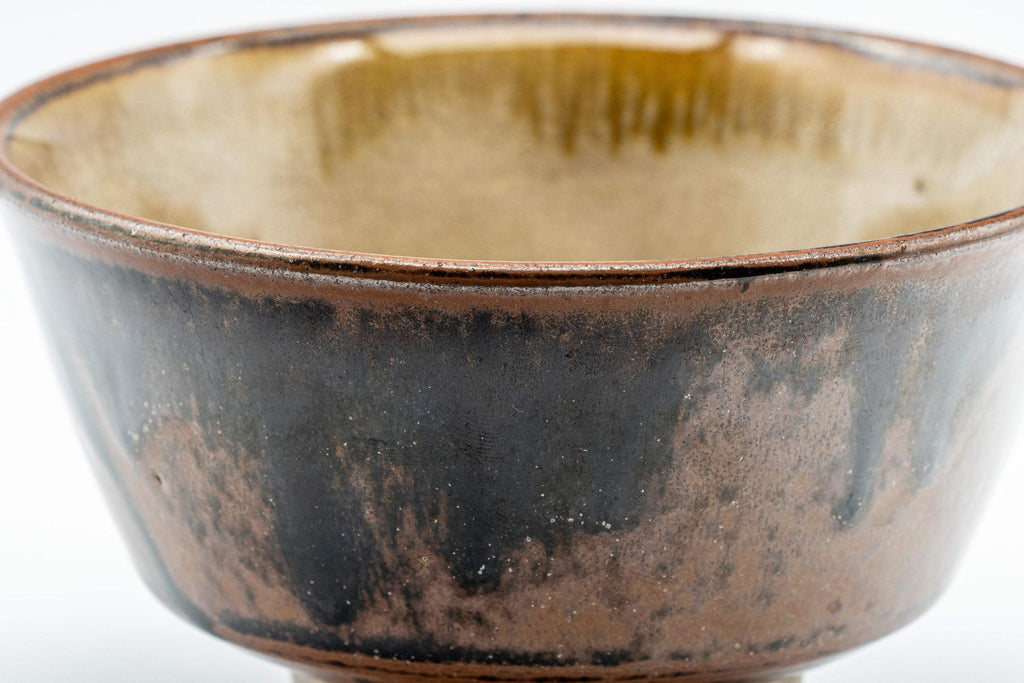 Japanese Matcha Bowl - Crazed and Mottled Drip Glazed Chawan - 350ml