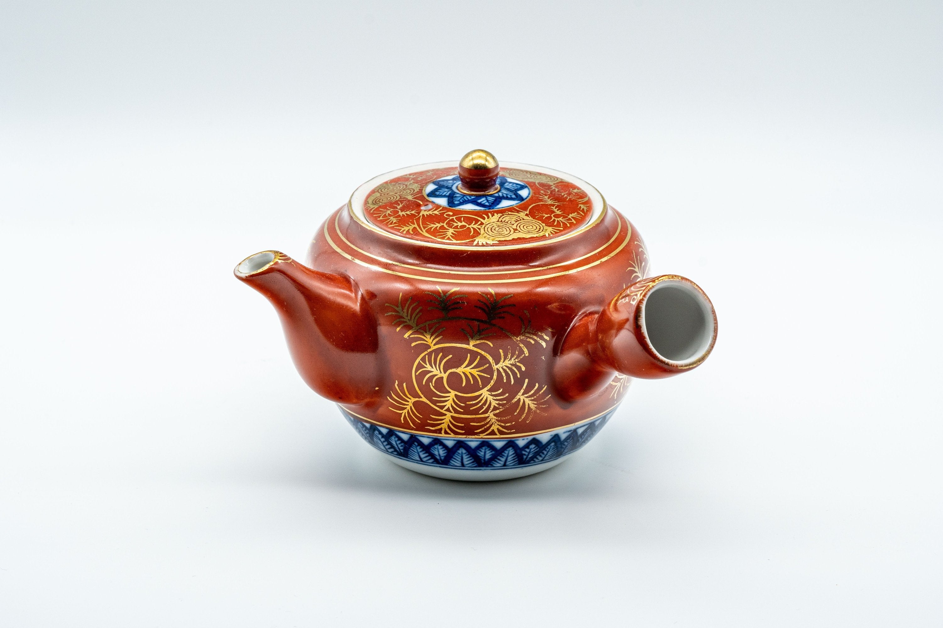 Japanese Tea Set - 九谷永楽 Kutani-yaki Porcelain Debeso Kyusu with 2 Senchawan - 250ml