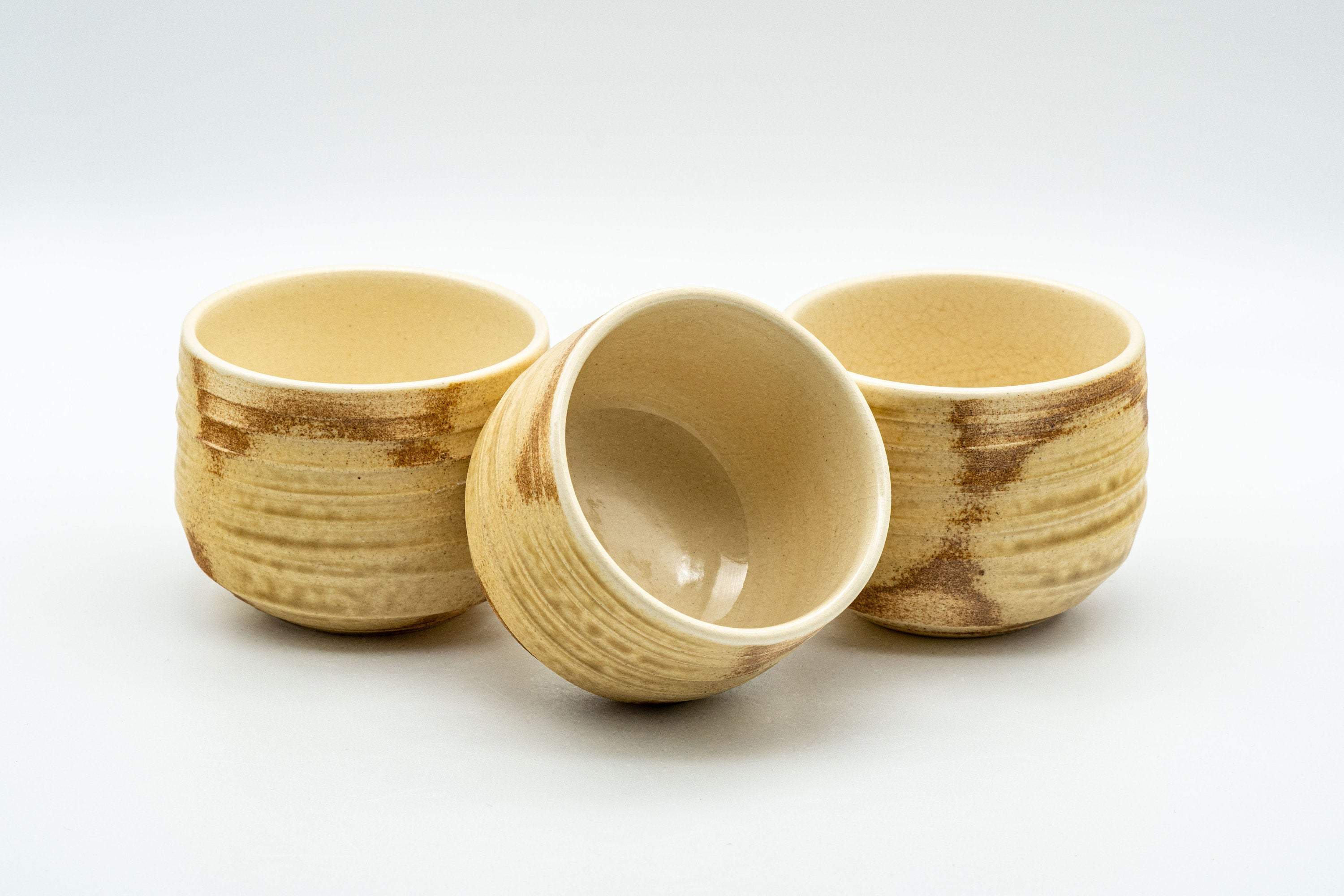 Japanese Tea Set - 夙山 Nasu-gata Do-ake Kyusu with 3 Yunomi - 575ml