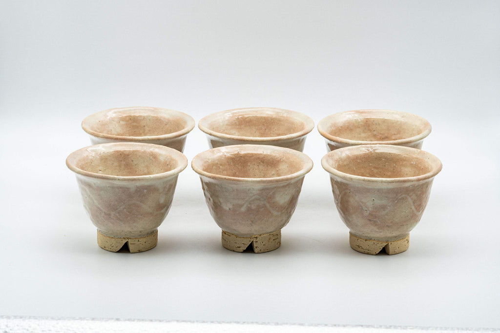 Japanese Tea Set - 萩焼 Hagi-yaki Houhin-style Do-ake Kyusu with 6 Senchawan - 450ml