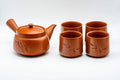 Japanese Tea Set - 寿泉 Bamboo Tokoname-yaki Debeso Kyusu with 4 Yunomi - 350ml
