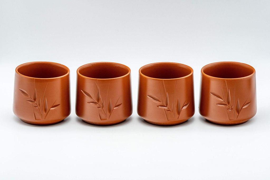 Japanese Tea Set - 寿泉 Bamboo Tokoname-yaki Debeso Kyusu with 4 Yunomi - 350ml