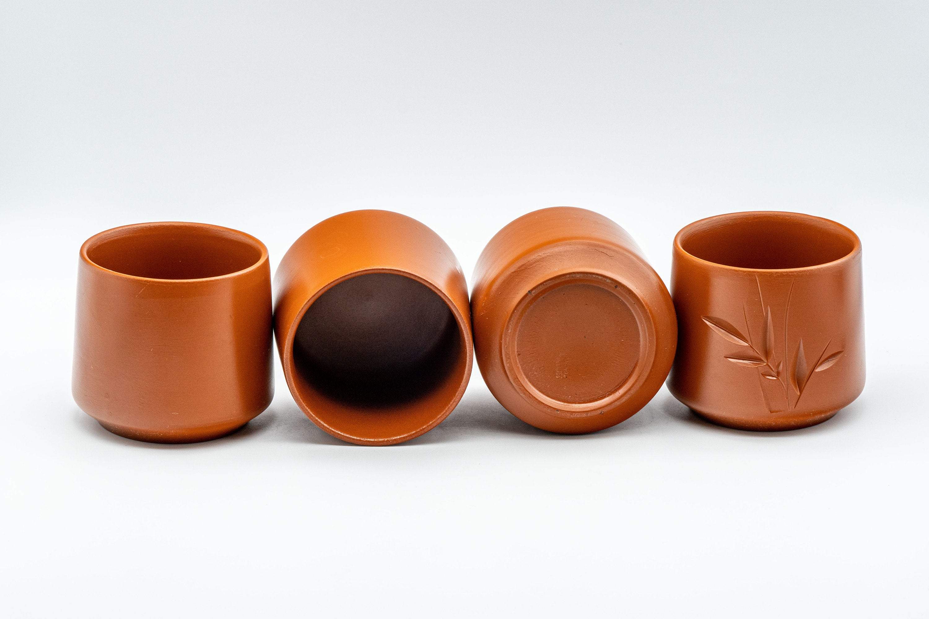 Japanese Tea Set - 寿泉 Bamboo Tokoname-yaki Debeso Kyusu with 4 Yunomi - 350ml