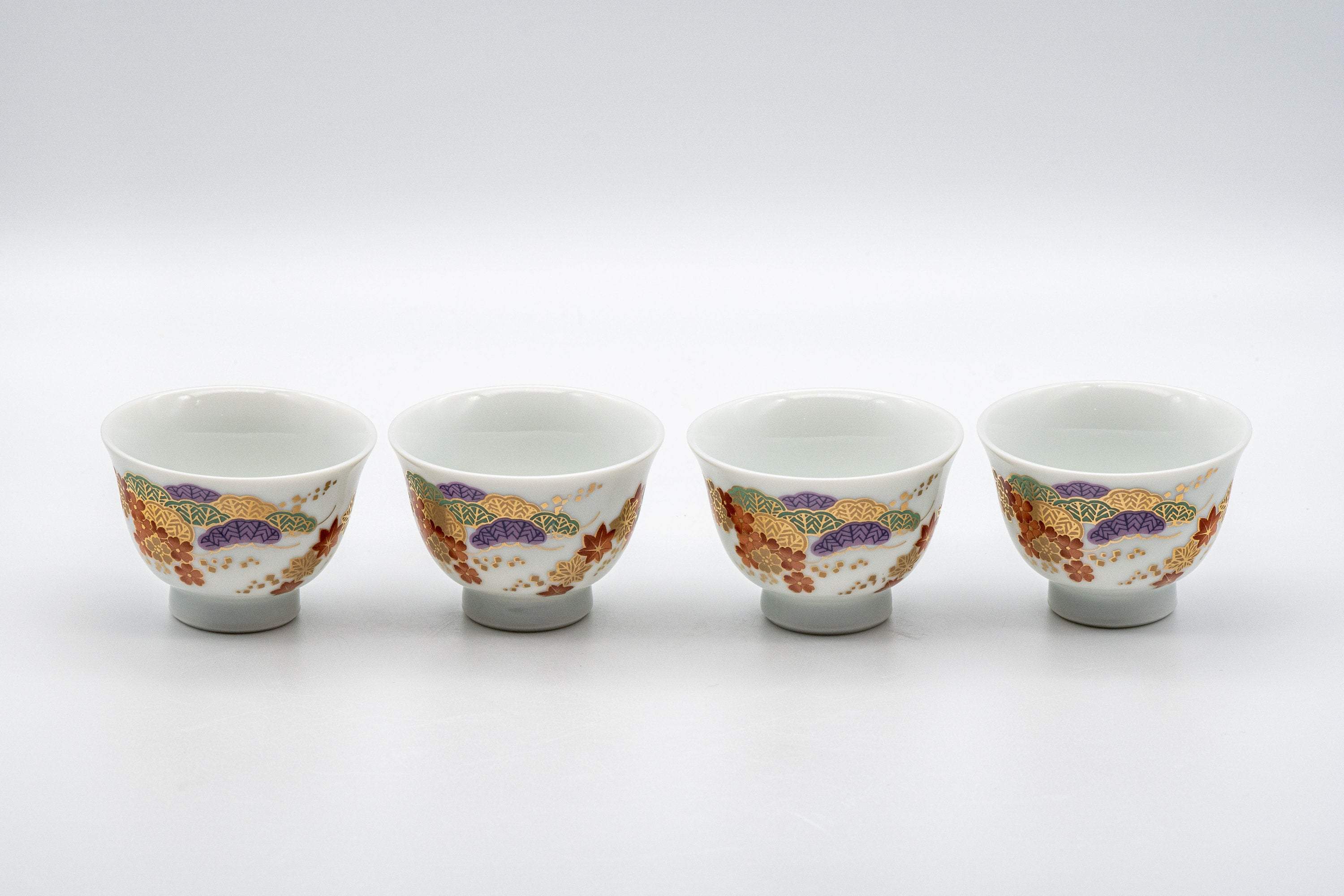 Japanese Senchado Tea Set - Porcelain Houhin, Katakuchi, and 4 Gyokurowan - 125ml