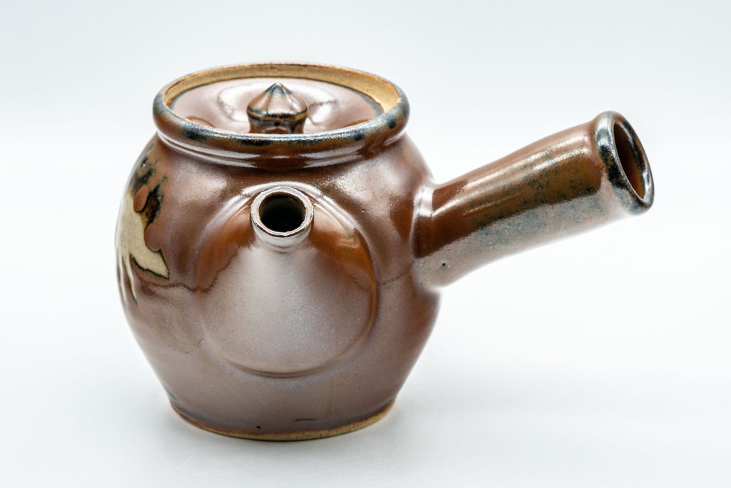 Japanese Tea Set - Tall Glazed Do-ake Kyusu with 5 Yunomi