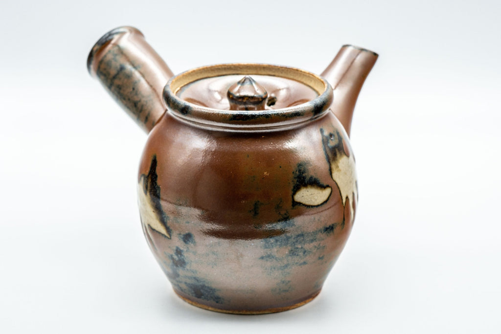 Japanese Tea Set - Tall Glazed Do-ake Kyusu with 5 Yunomi