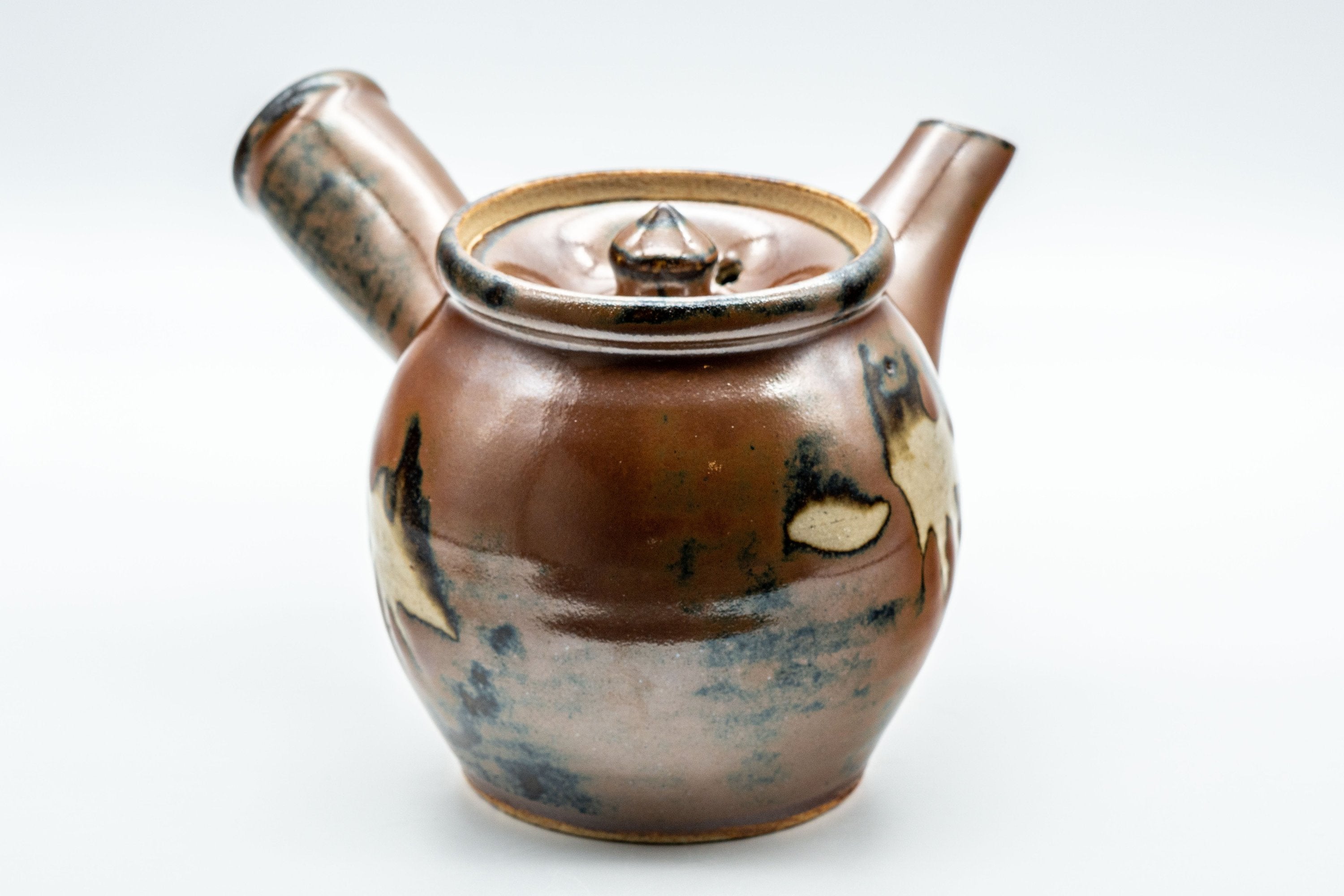 Japanese Tea Set - Tall Glazed Do-ake Kyusu with 5 Yunomi