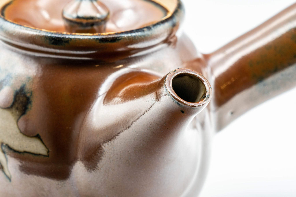 Japanese Tea Set - Tall Glazed Do-ake Kyusu with 5 Yunomi