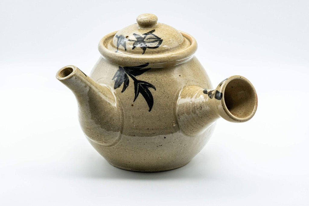 Japanese Kyusu - Large Floral Nasu-gata Do-ake Teapot - 900ml