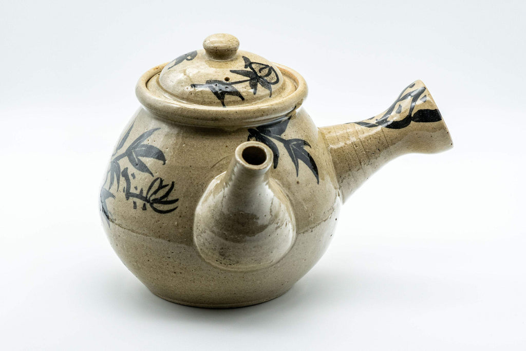 Japanese Kyusu - Large Floral Nasu-gata Do-ake Teapot - 900ml