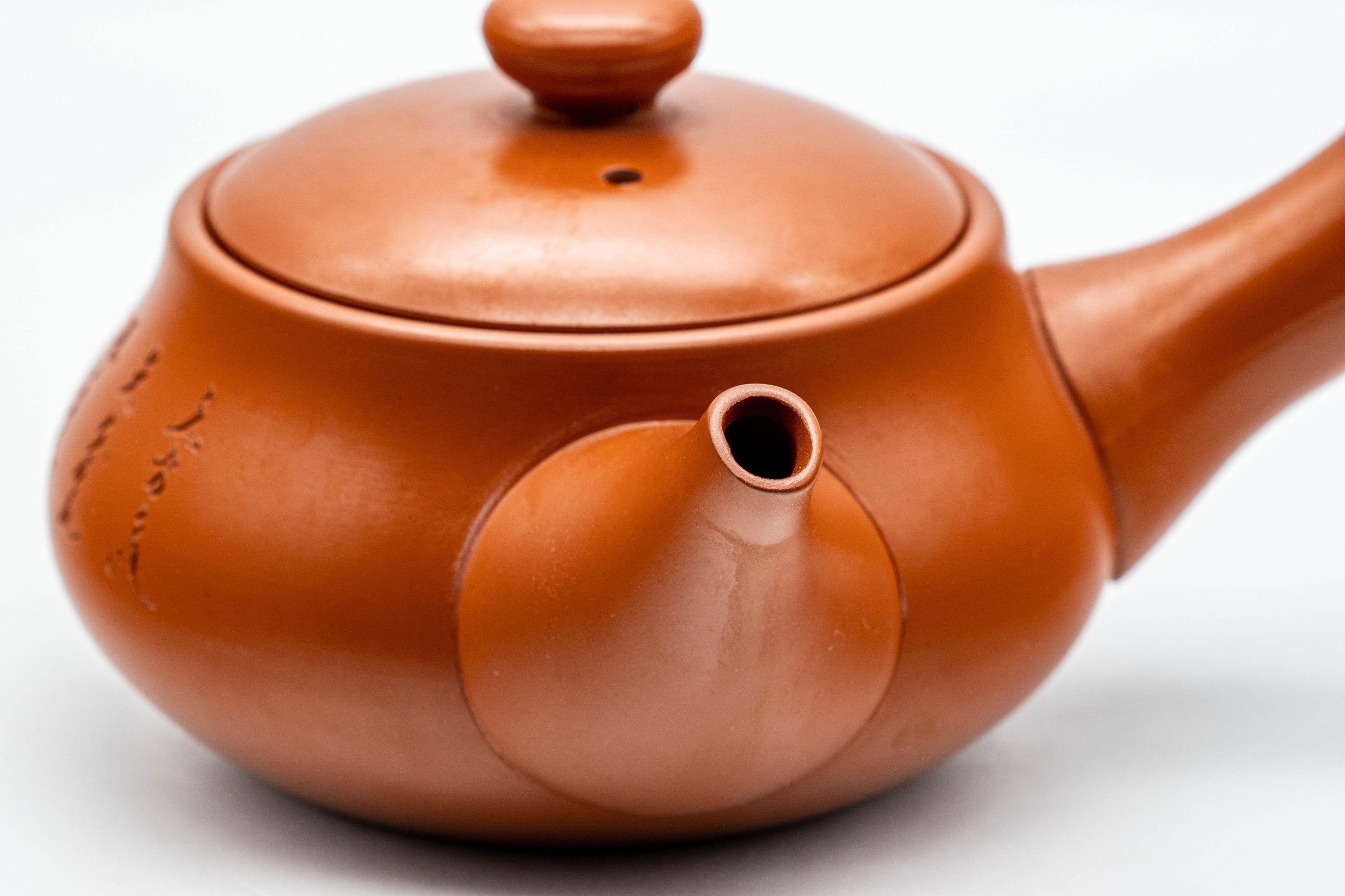 Japanese Kyusu - Calligraphy Nasu-gata Tokoname-yaki Debeso Teapot - 220ml