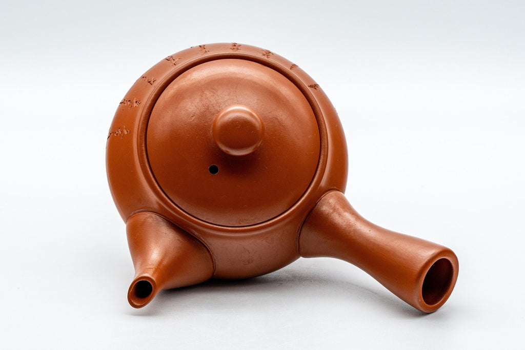Japanese Kyusu - Calligraphy Nasu-gata Tokoname-yaki Debeso Teapot - 220ml