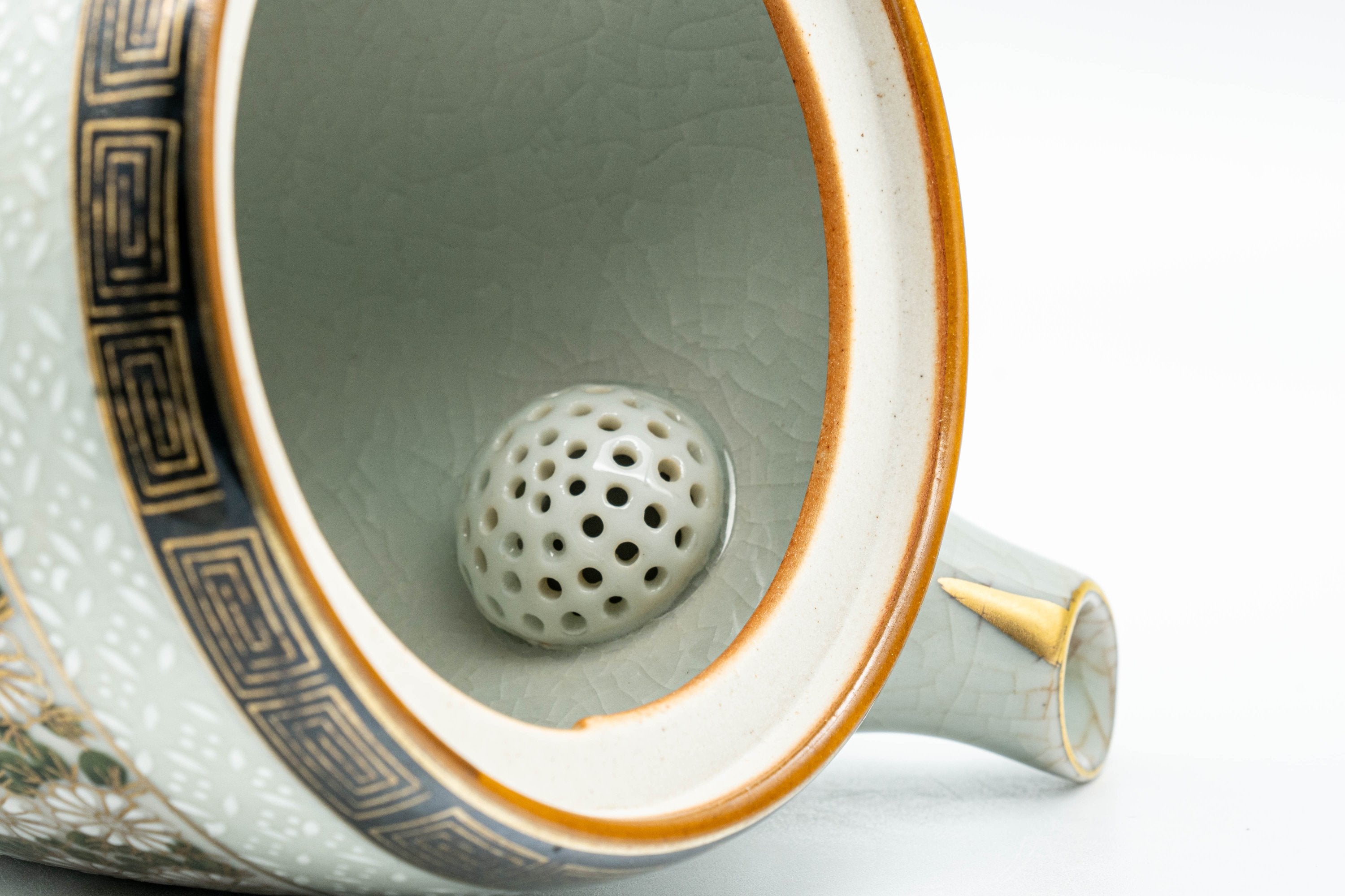 Japanese Kyusu - 九谷永楽 Floral Kutani-yaki Debeso Teapot - 350ml