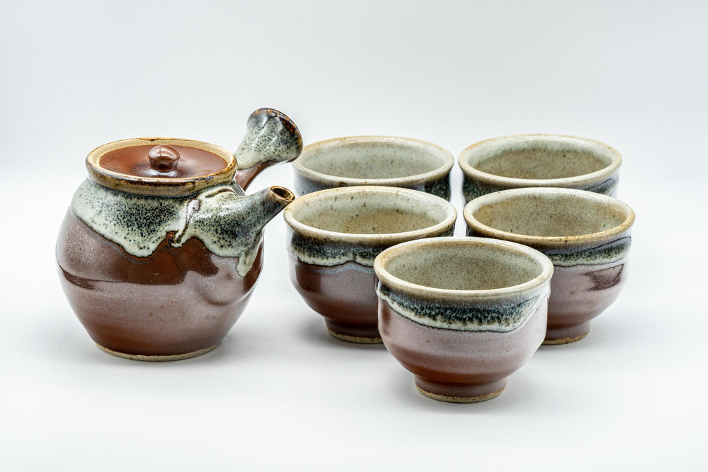 Japanese Tea Set - Maru-gata Do-ake Kyusu with 5 Yunomi