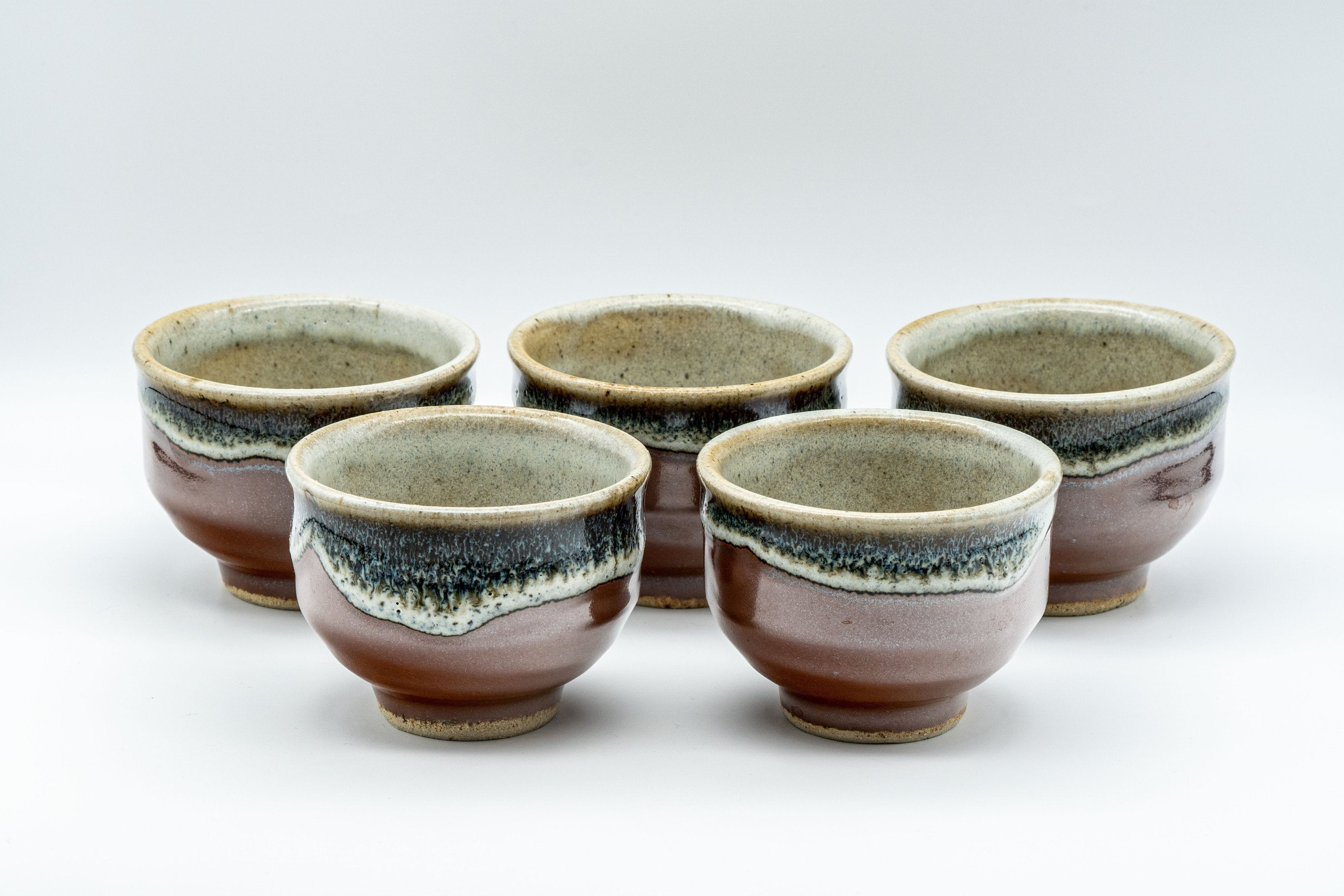 Japanese Tea Set - Maru-gata Do-ake Kyusu with 5 Yunomi