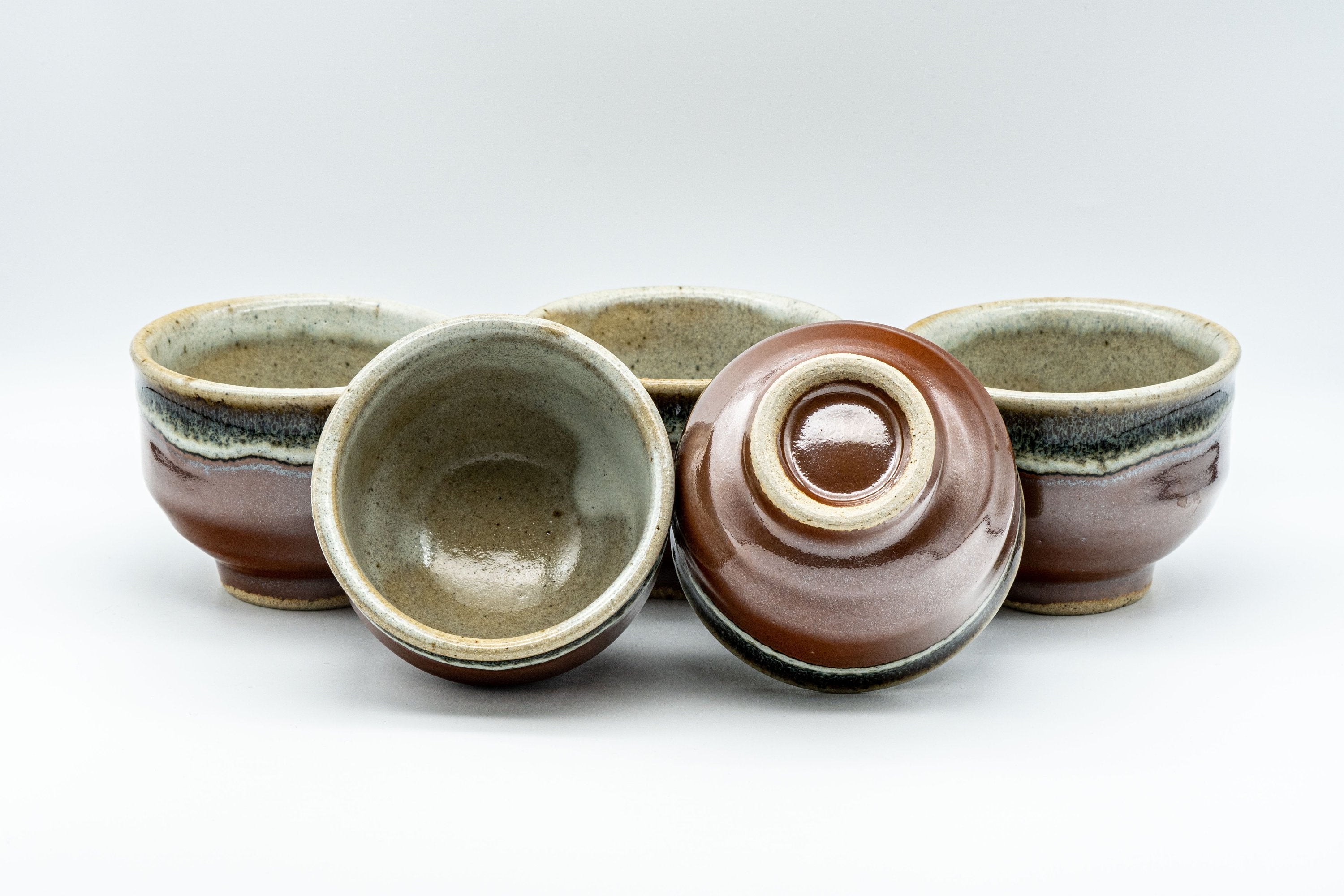 Japanese Tea Set - Maru-gata Do-ake Kyusu with 5 Yunomi
