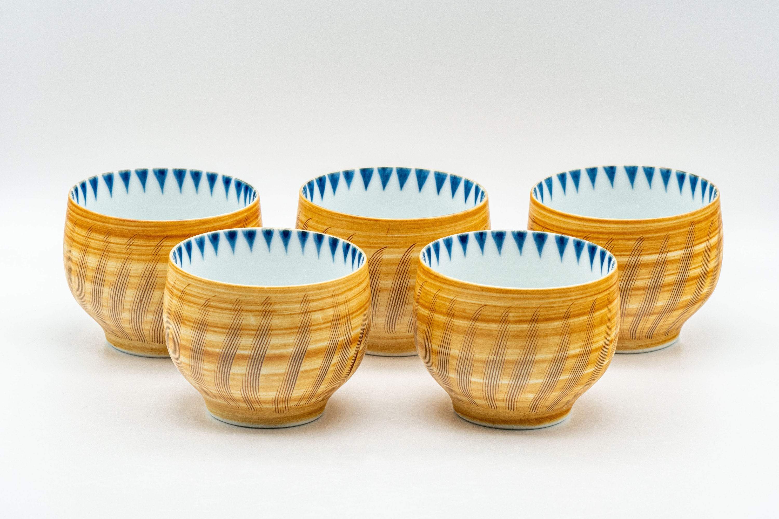 Japanese Tea Set - 有田焼 Porcelain Debeso Kyusu with 5 Yunomi