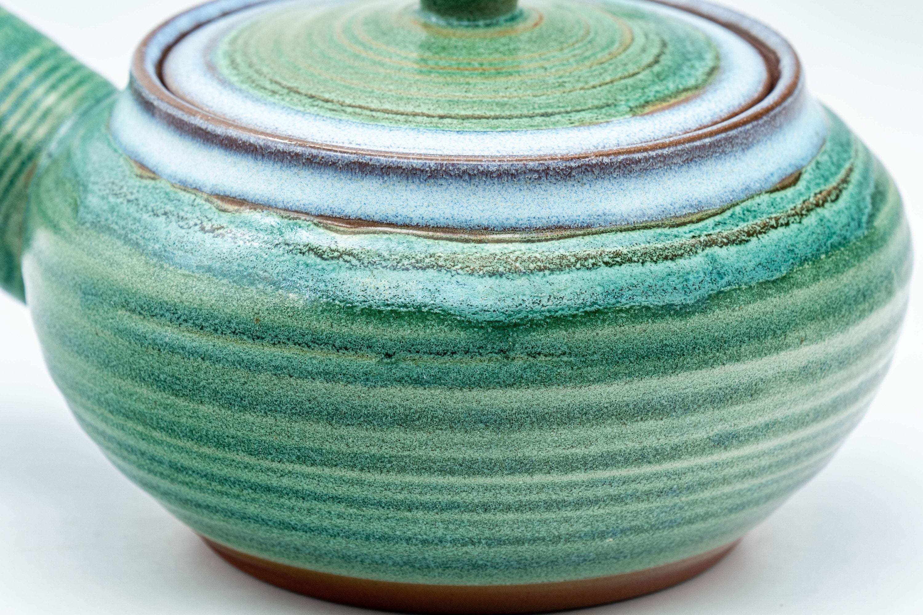 Japanese Kyusu - Striped Hiramaru-gata Debeso Teapot - 450ml
