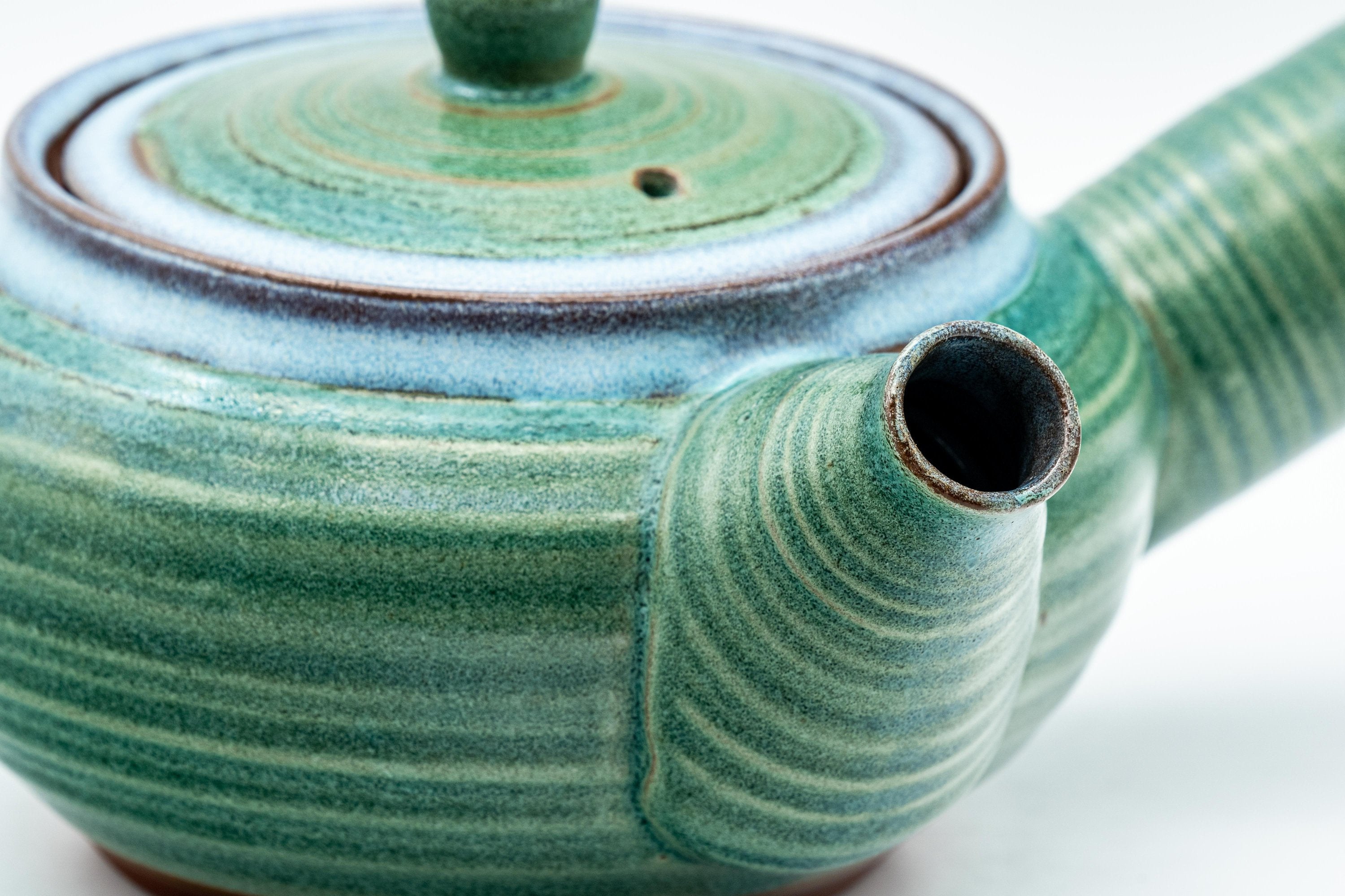 Japanese Kyusu - Striped Hiramaru-gata Debeso Teapot - 450ml