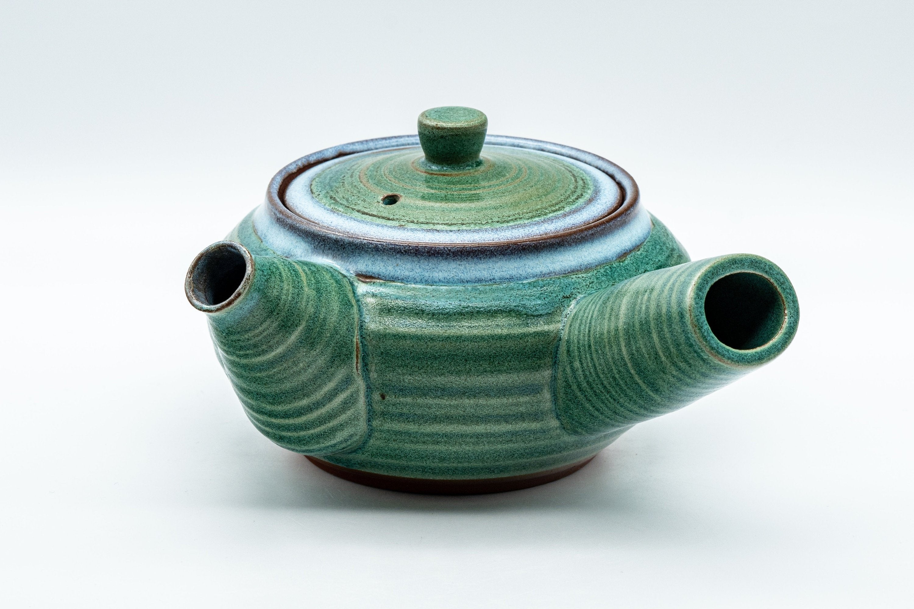 Japanese Kyusu - Striped Hiramaru-gata Debeso Teapot - 450ml