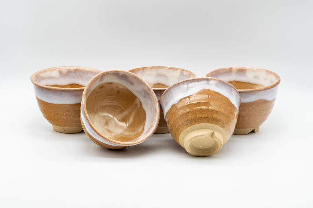 Japanese Tea Set - 萩殿窯 Hagi-yaki Houhin-style Do-ake Kyusu with 5 Senchawan - 450ml