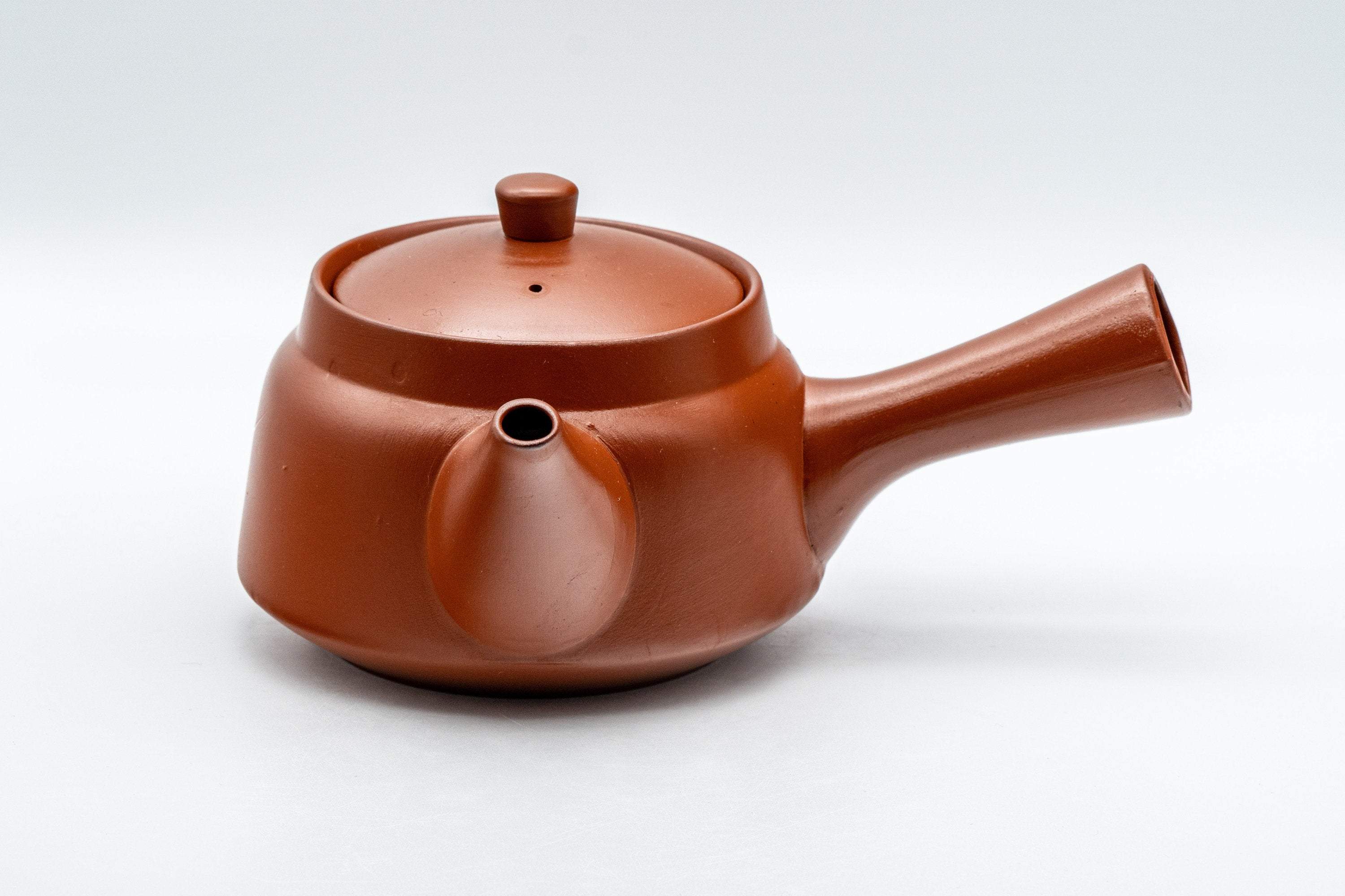 Japanese Tea Set - Plum Blossoms Tokoname-yaki Debeso Kyusu, Kashiki, and 5 Yunomi