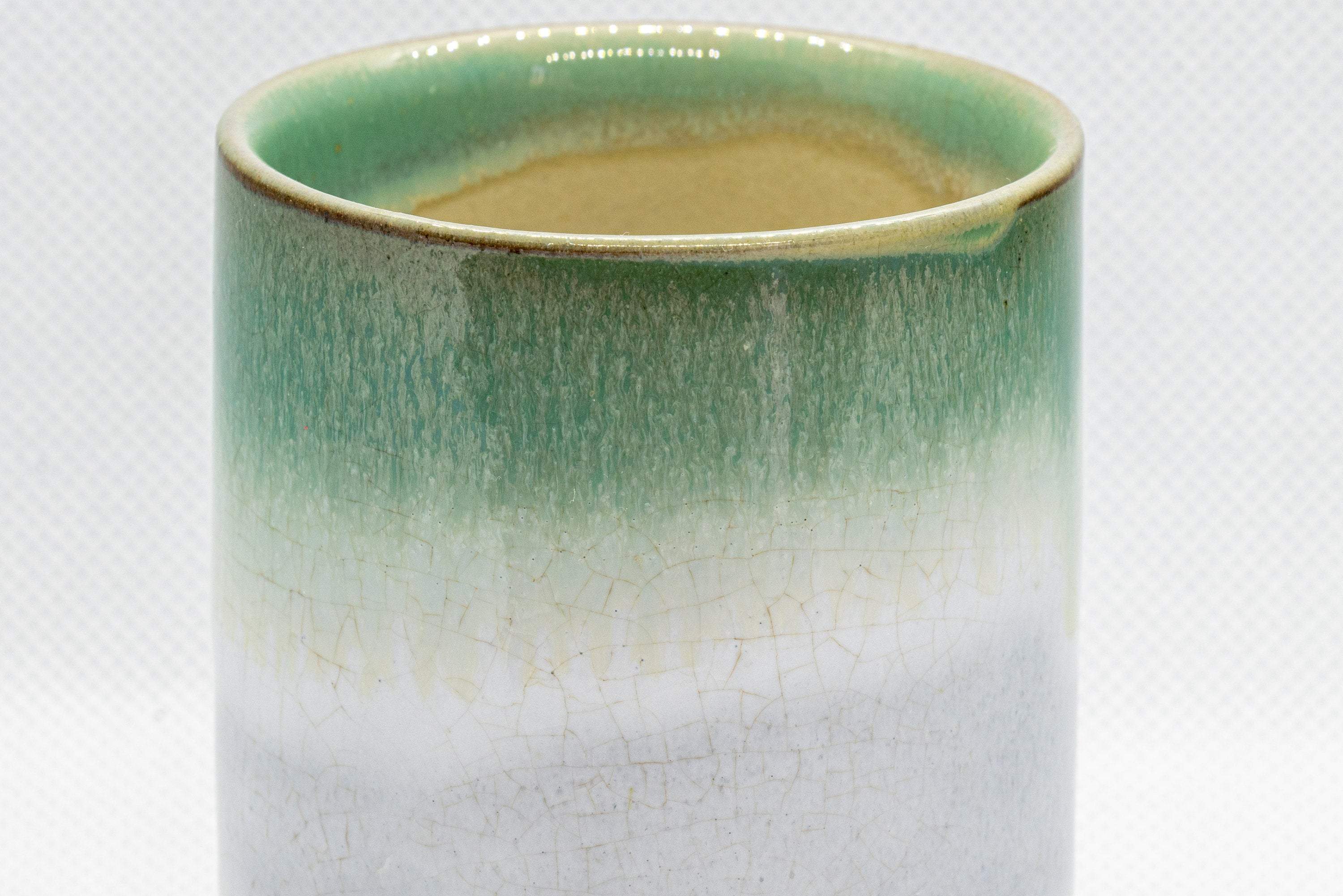 Japanese Teacup - Agano-yaki - Green Tsutsu-gata Yunomi - 180ml