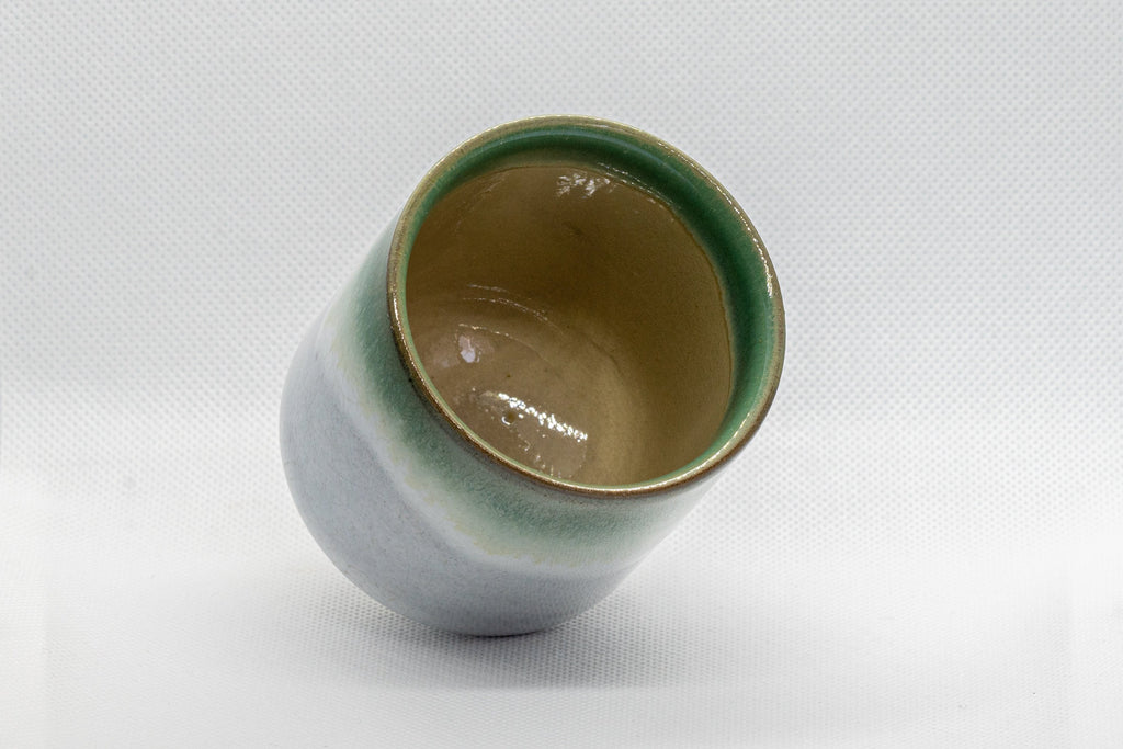 Japanese Teacup - Agano-yaki - Green Tsutsu-gata Yunomi - 180ml