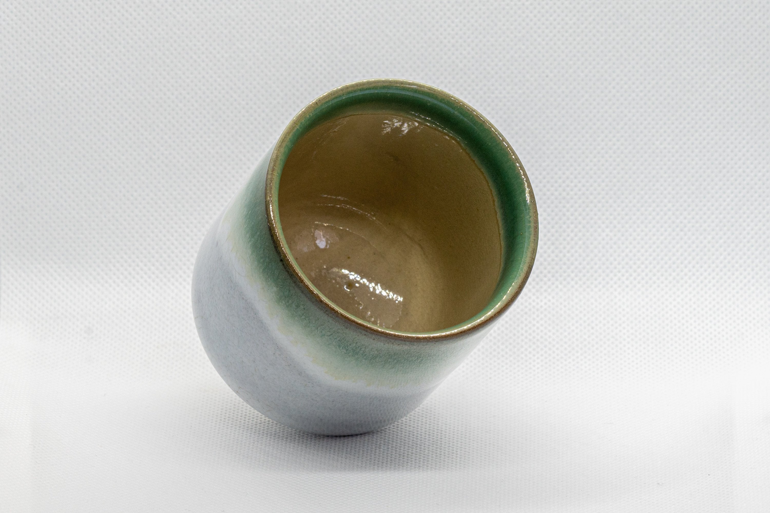 Japanese Teacup - Agano-yaki - Green Tsutsu-gata Yunomi - 180ml