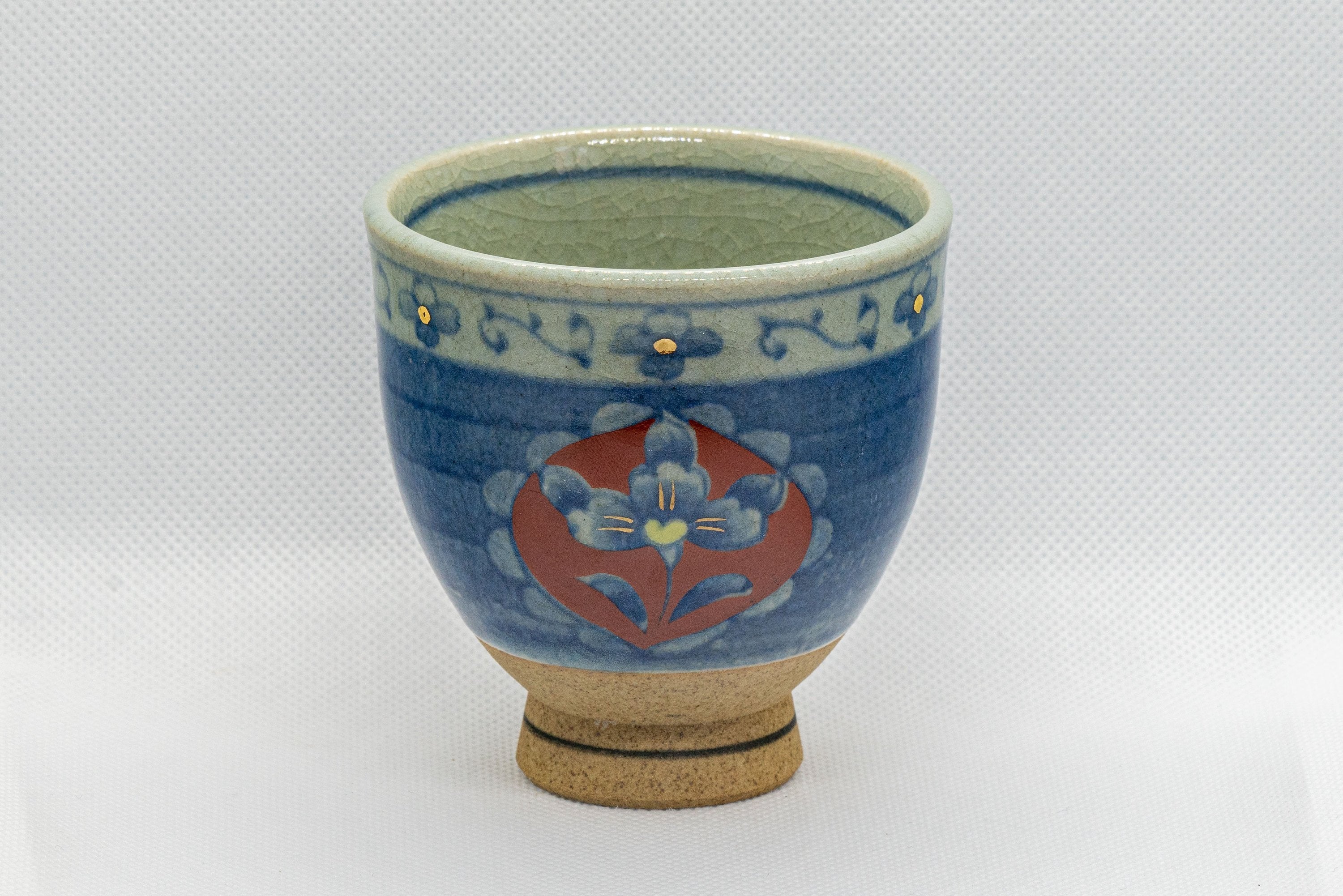 Japanese Teacup - 清秀  Kiyohide Kiln Floral Arita-yaki Yunomi - 190ml