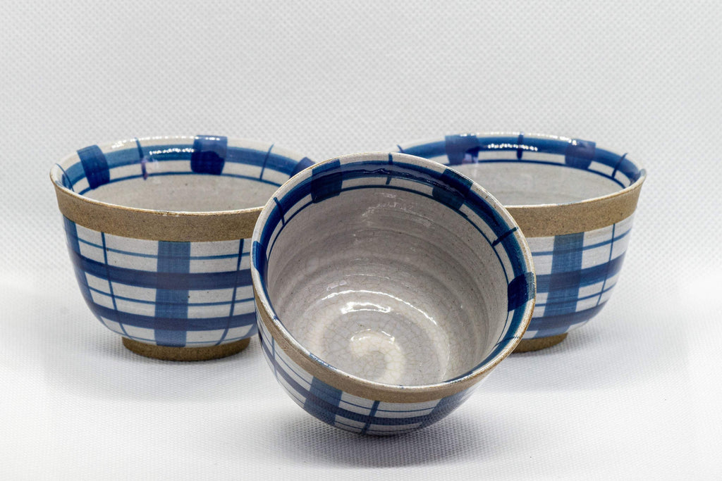 Japanese Teacups - Set of 3 Stoneware Senchawan - 100ml