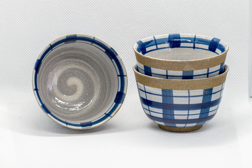 Japanese Teacups - Set of 3 Stoneware Senchawan - 100ml