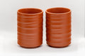 Japanese Teacups - Pair of Spiraled Tokoname-yaki Tsutsu-gata Yunomi - 175ml