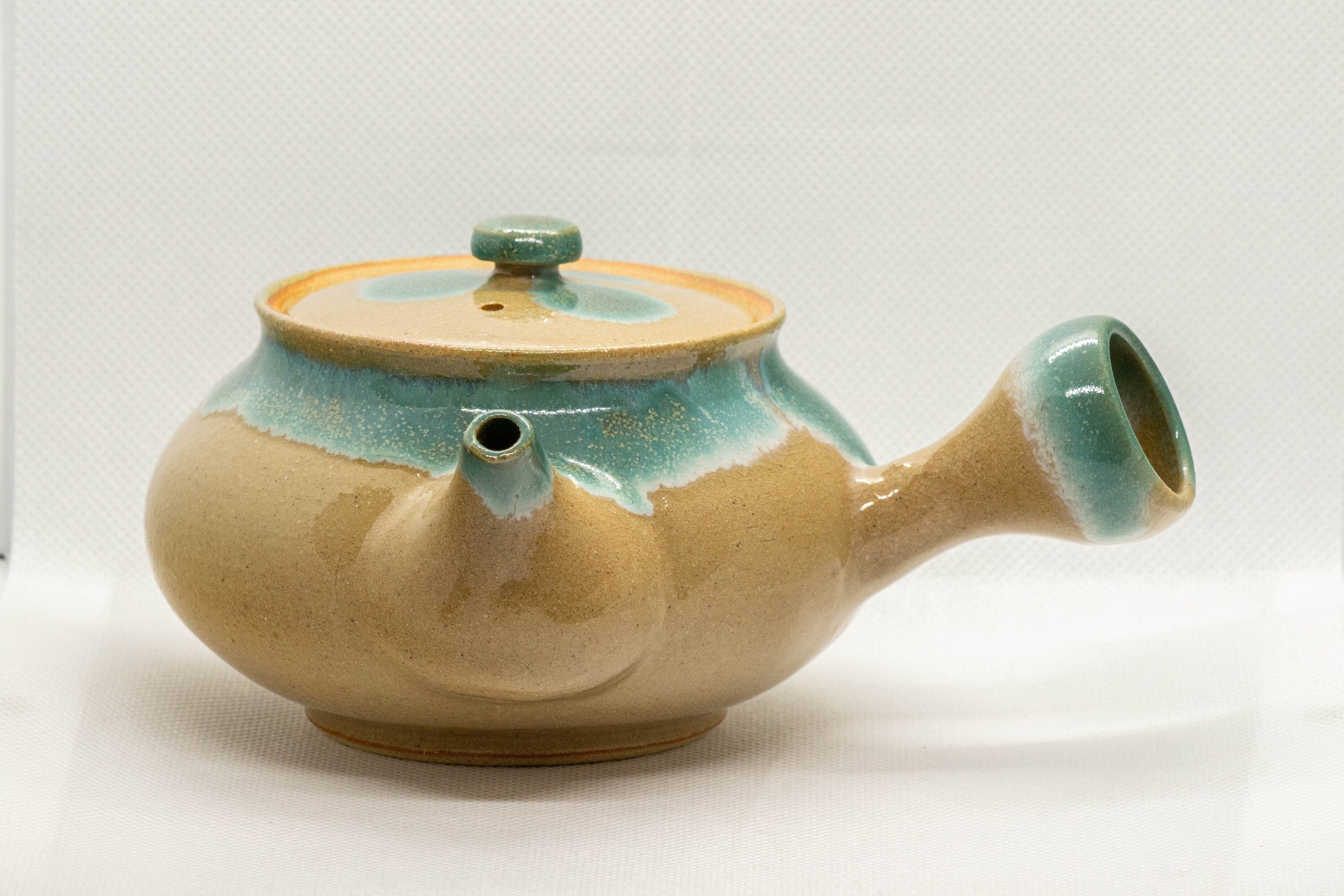 Japanese Kyusu - Turquoise Agano-yaki Do-ake Teapot - 360ml