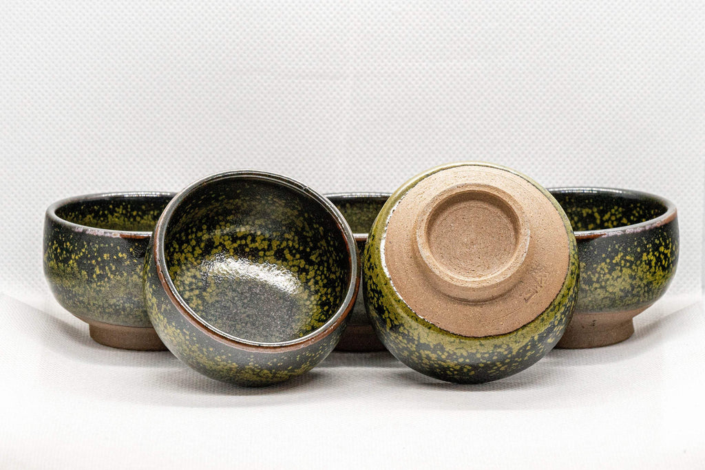 Japanese Teacups - Set of 5 Tenmoku Glazed Guinomi - 50ml