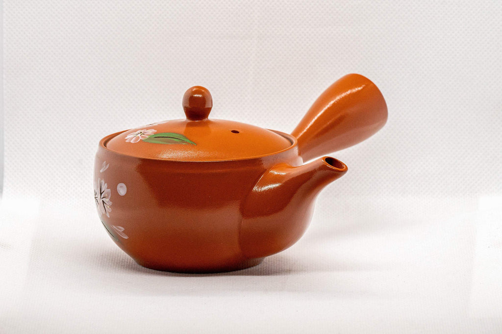 Japanese Kyusu - Peach Blossoms Tokoname-yaki Teapot - 170ml