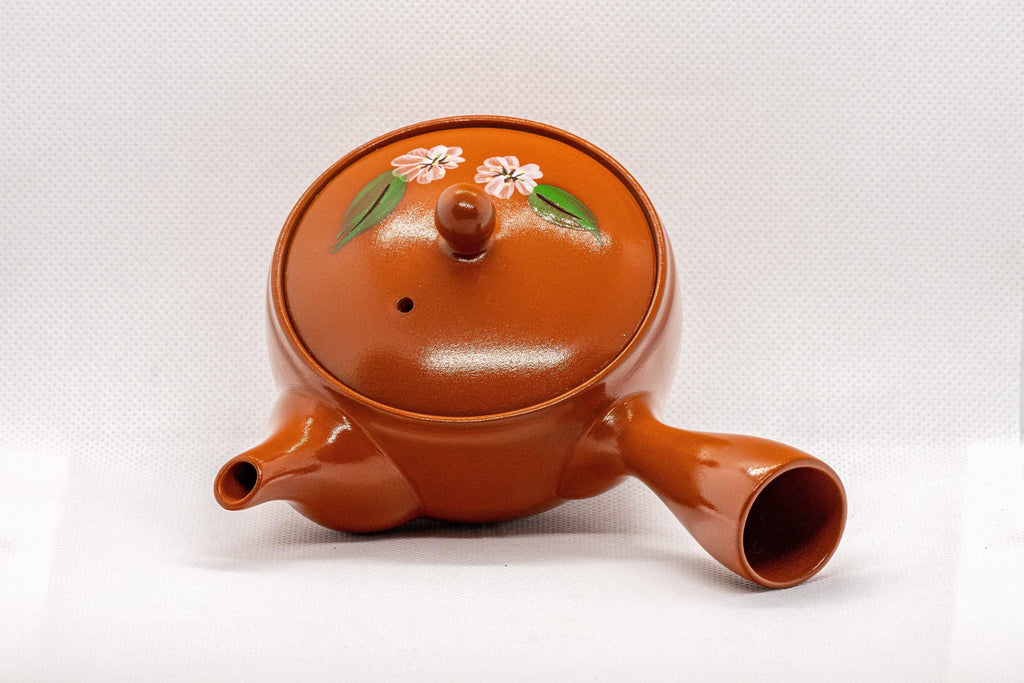 Japanese Kyusu - Peach Blossoms Tokoname-yaki Teapot - 170ml