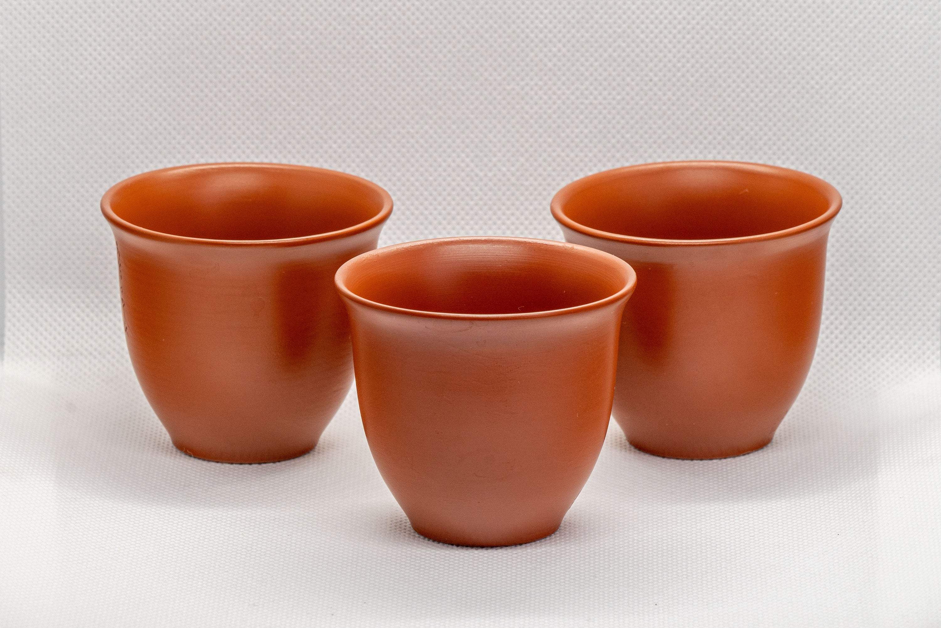 Japanese Teacups - Set of 3 Calligraphy Tokoname-yaki Yunomi - 180ml