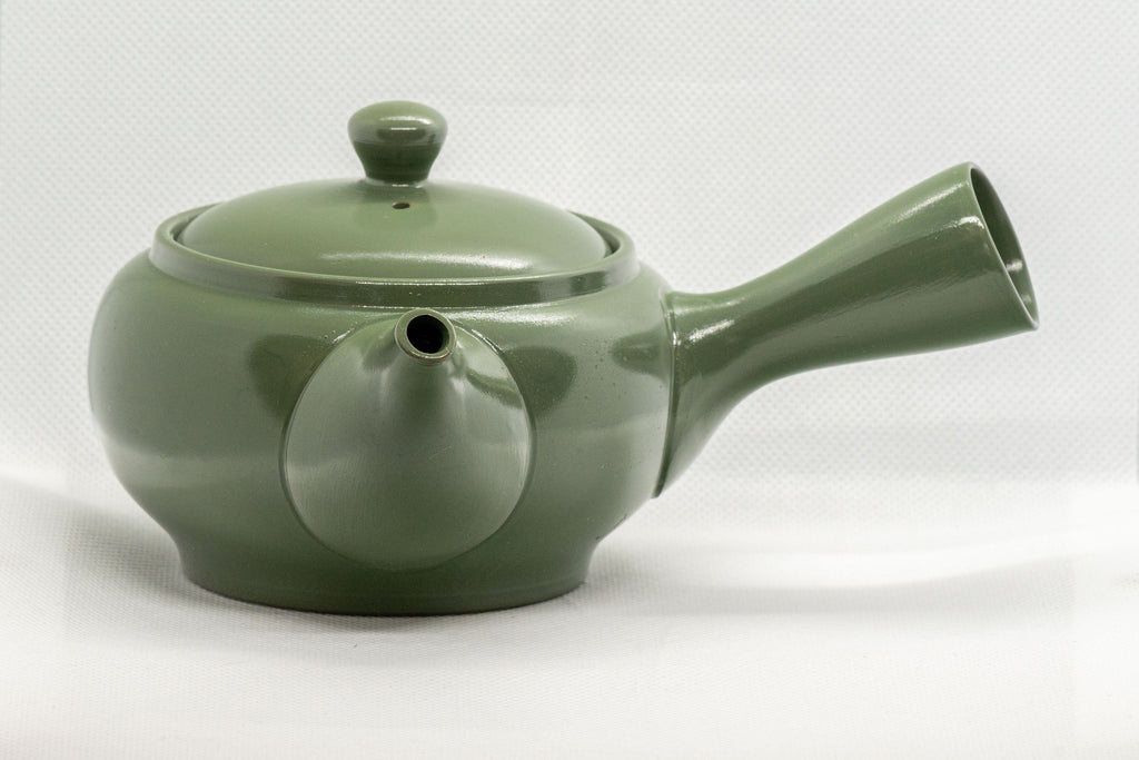 Japanese Kyusu - Green Tokoname Maple Leaf Momiji Obi-ami Teapot - 350ml