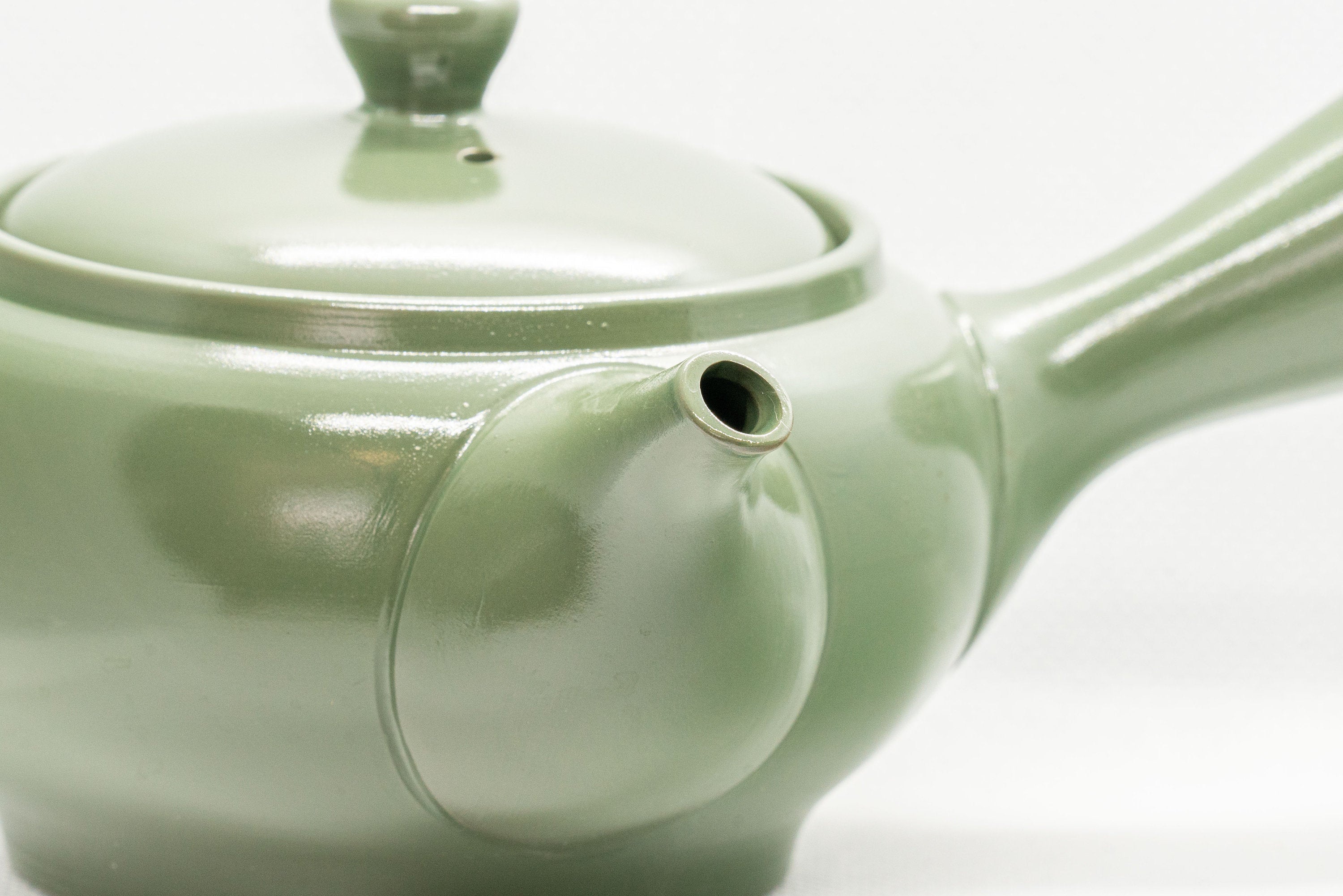 Japanese Kyusu - Green Tokoname Maple Leaf Momiji Obi-ami Teapot - 350ml