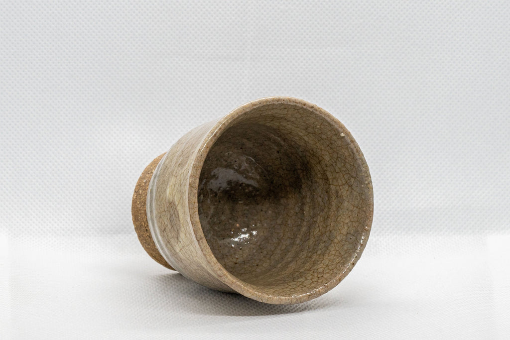 Japanese Teacups - Set of 3 Beige Hagi-yaki Yunomi - 130ml