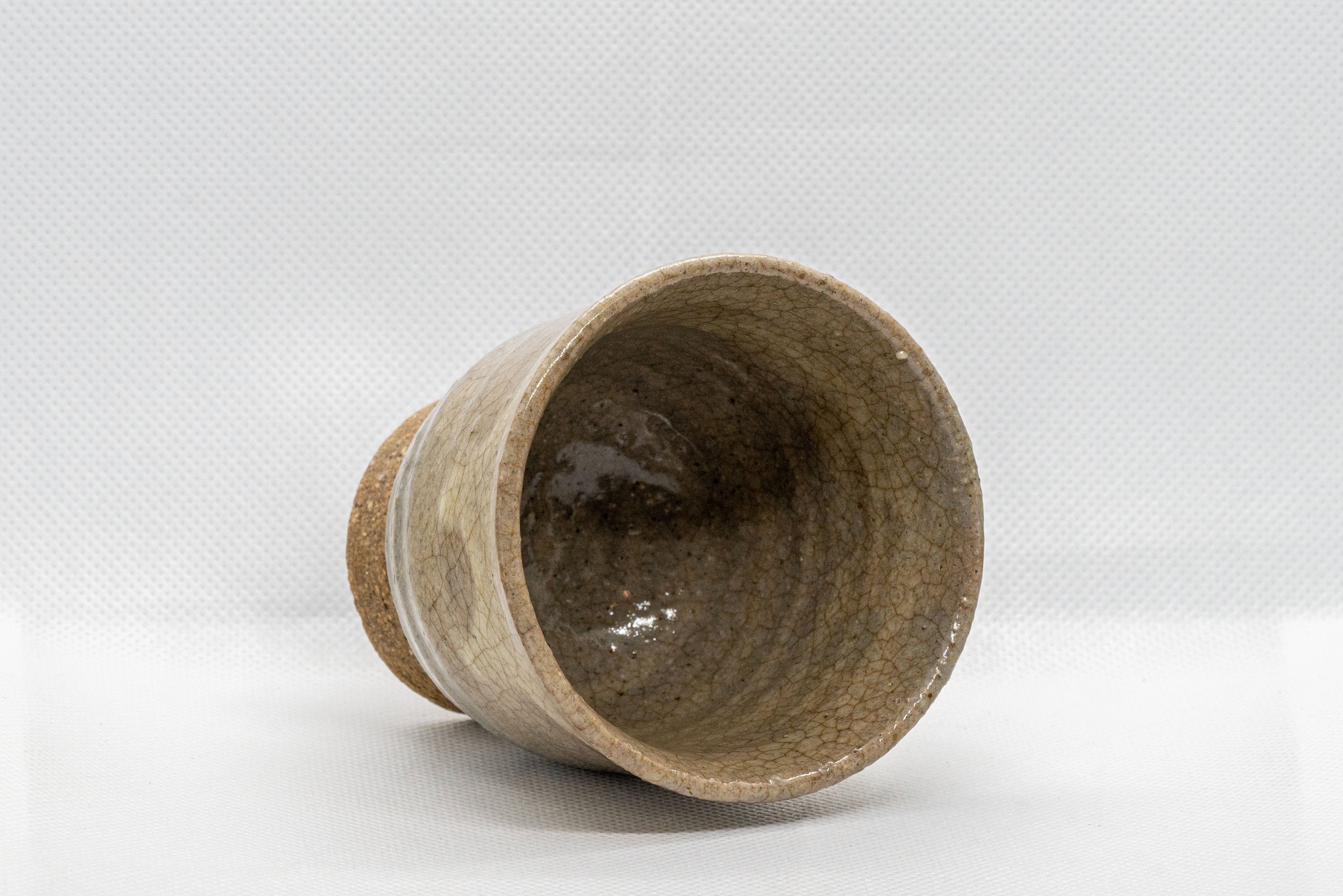 Japanese Teacups - Set of 3 Beige Hagi-yaki Yunomi - 130ml