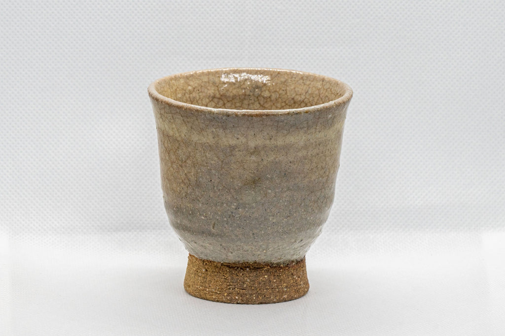 Japanese Teacups - Set of 3 Beige Hagi-yaki Yunomi - 130ml