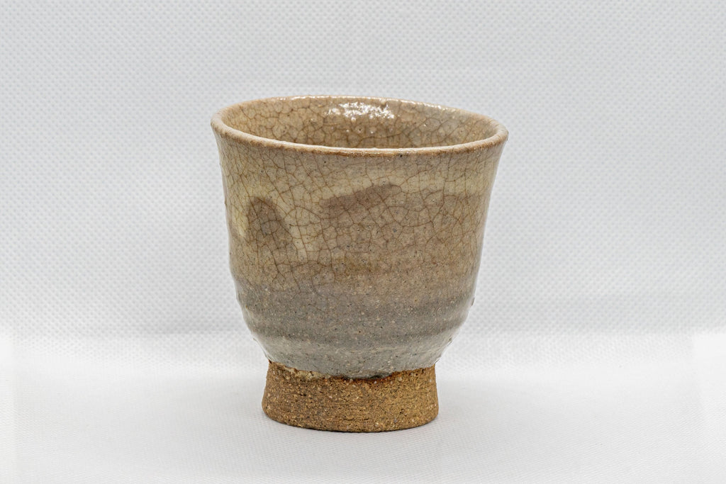 Japanese Teacups - Set of 3 Beige Hagi-yaki Yunomi - 130ml