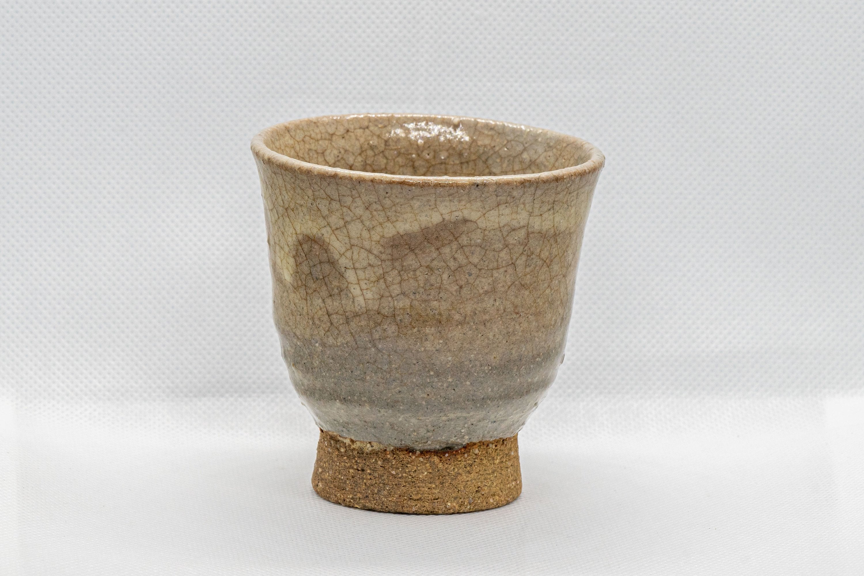 Japanese Teacups - Set of 3 Beige Hagi-yaki Yunomi - 130ml
