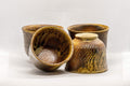 Japanese Teacups - Set of 4 Tochiri Brown Senchawan - 75ml