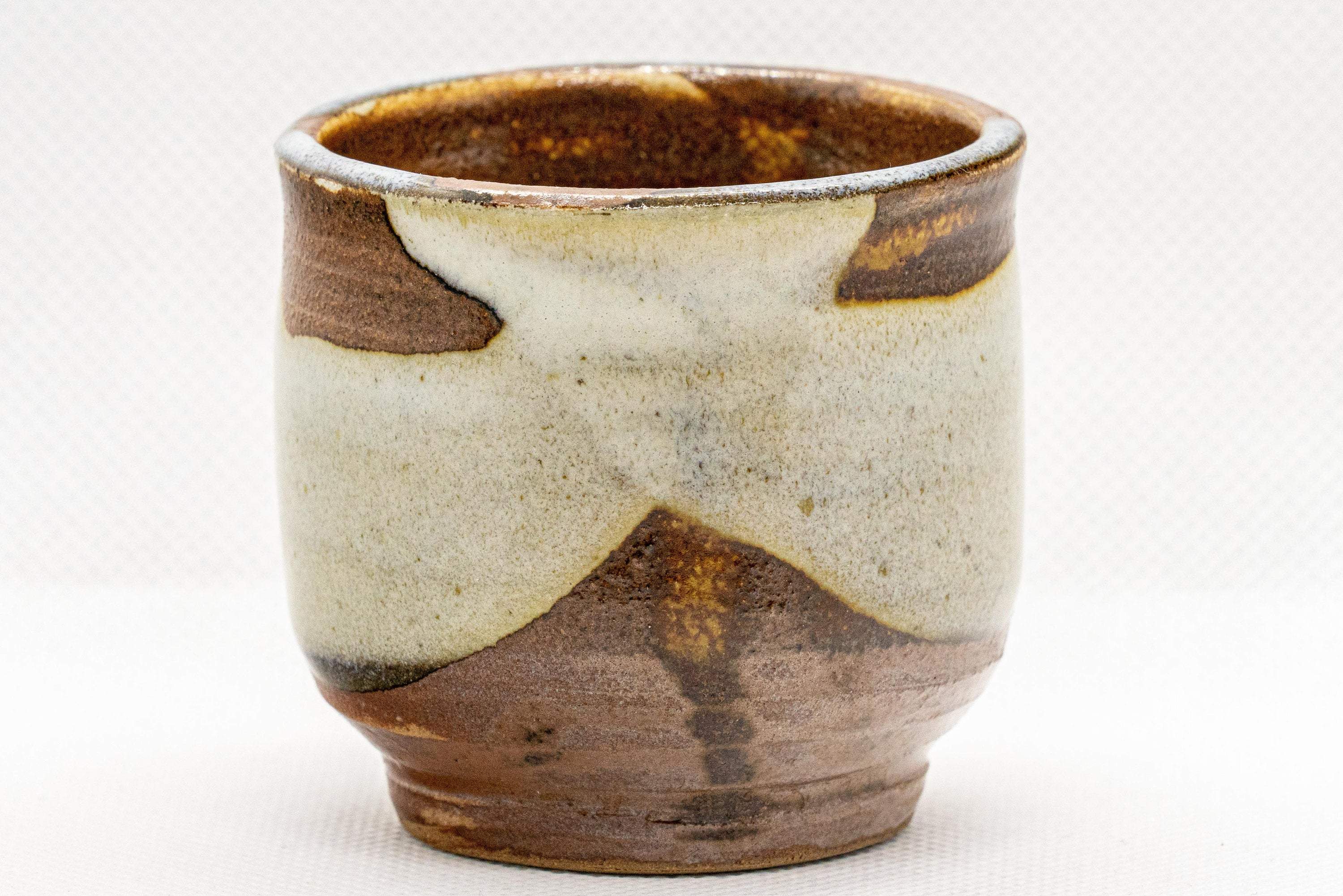 Japanese Teacup - Brown White Glazed Guinomi - 75ml