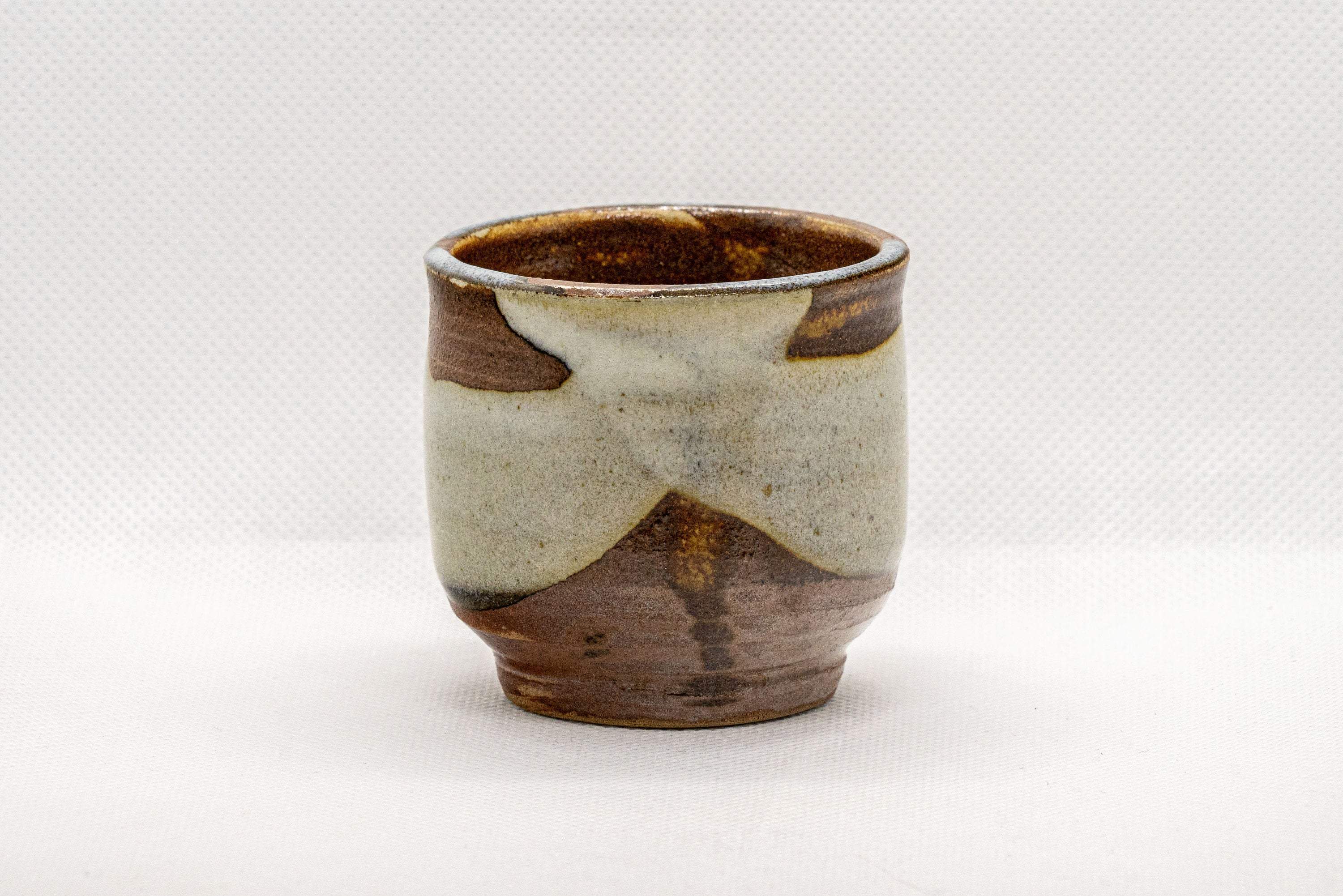 Japanese Teacup - Brown White Glazed Guinomi - 75ml