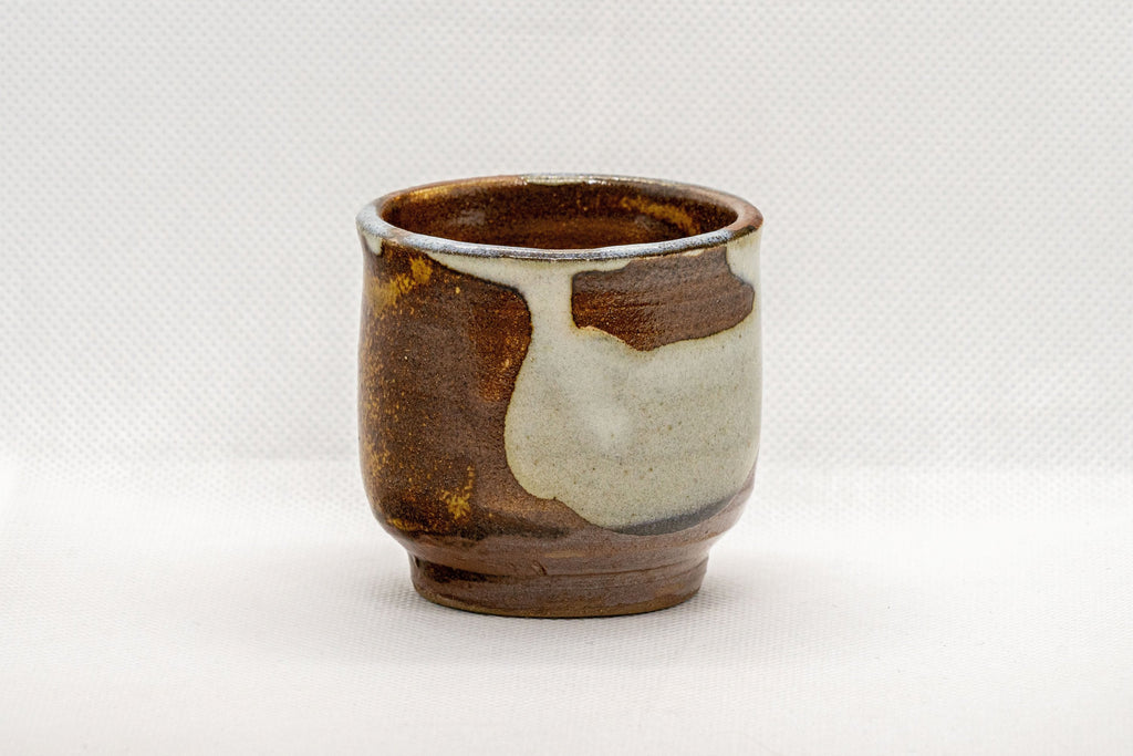 Japanese Teacup - Brown White Glazed Guinomi - 75ml